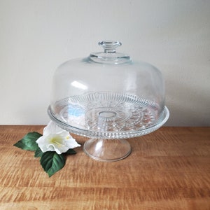 Vintage Cake Stand & Glass Dome  /details in description