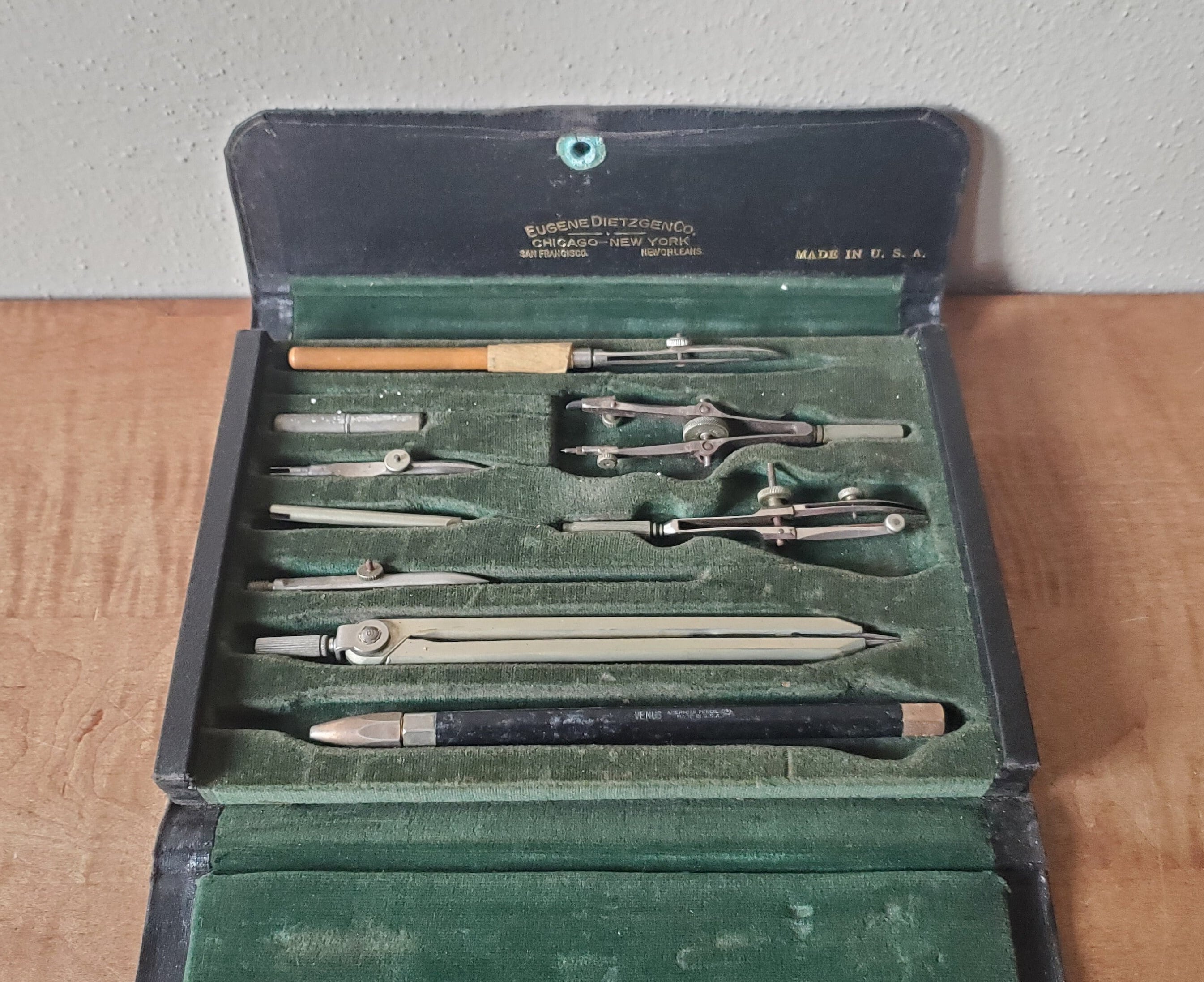 VTG CHARVOZ Drafting Kit 6675-00-641-3529 Complete Tool Set Italy