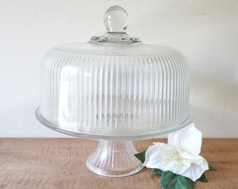 pedestal glass cake stand & dome holds 10" cake