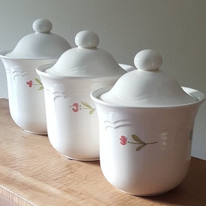 Vintage Pfaltzgraff Garland Canister Set of 3