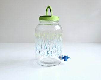 Vintage Glass Gallon Ice Tea Jar Cascading Dots