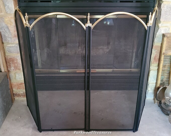 Fireplace Screens, Vintage Fireplace Screen, Wrought Iron Fireplace