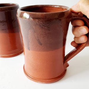 Handmade Studio Mugs Terracotta Pair 24 Ounce Size