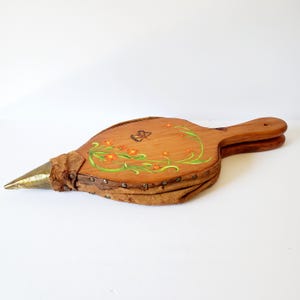 fireplace bellows antique leather brass and maple wood bellows