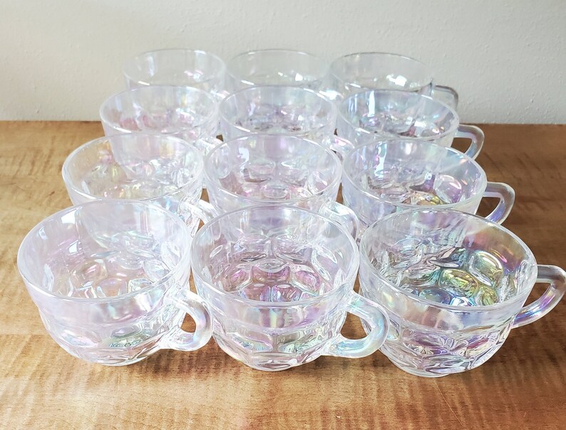 Vintage Punch Bowl Set Glass Wedding Punch Bowl Set for 12 Etsy