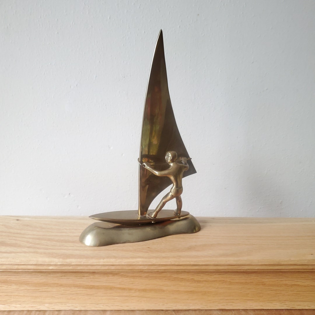 Vintage Brass Windsurfer Etsy