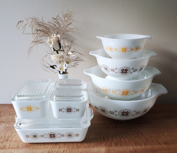 Vintage Pyrexグーズベリー シンデレラミキシングボウルセット 美品 Vintage Pyrex Town and Country Cinderella Mixing Bowl and
