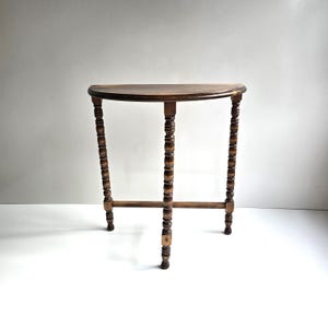 Pine Demilune Entry Console Spindle Leg Living Room Tables