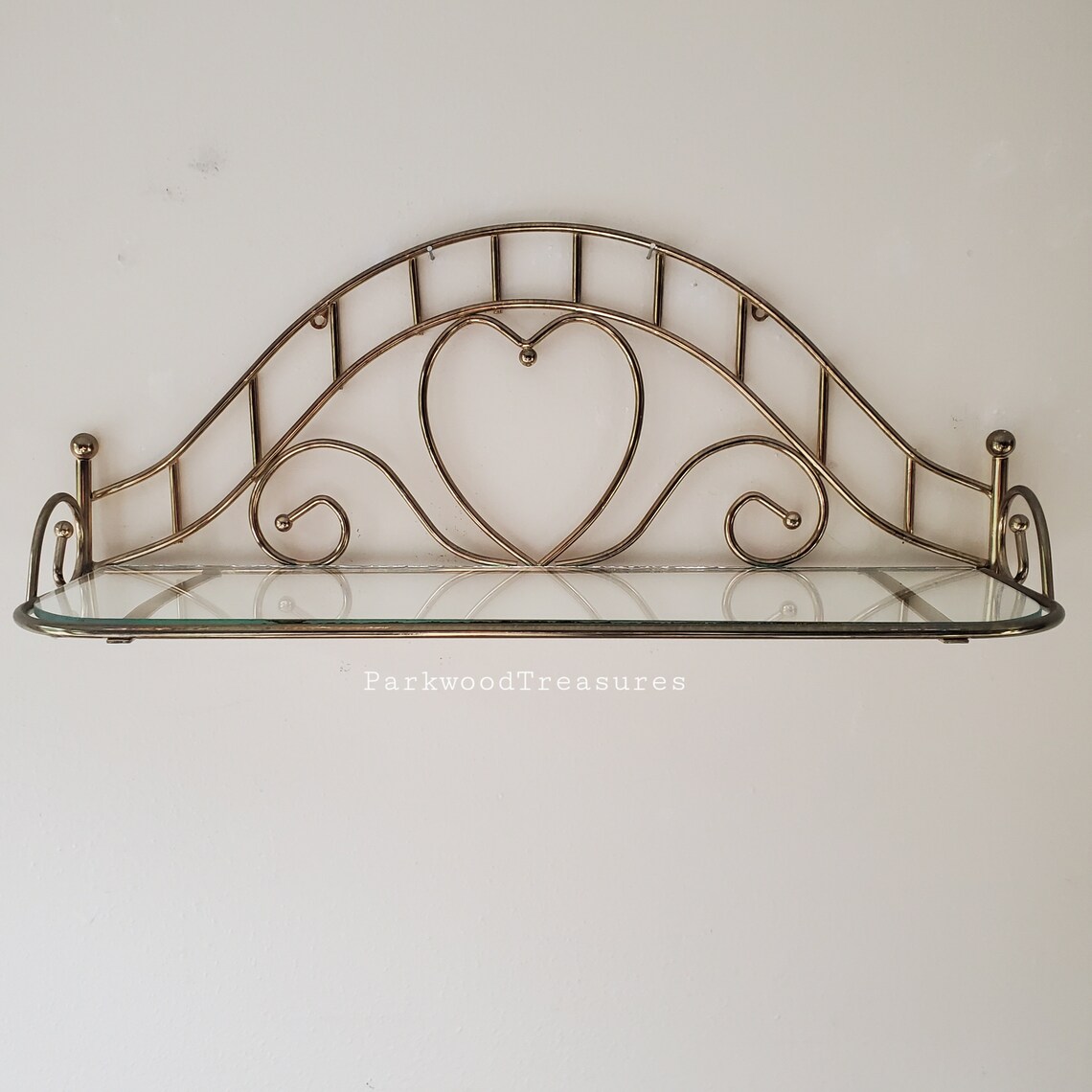 Vintage Metal Wall Shelf Bathroom Metal and Glass Shelves - Etsy