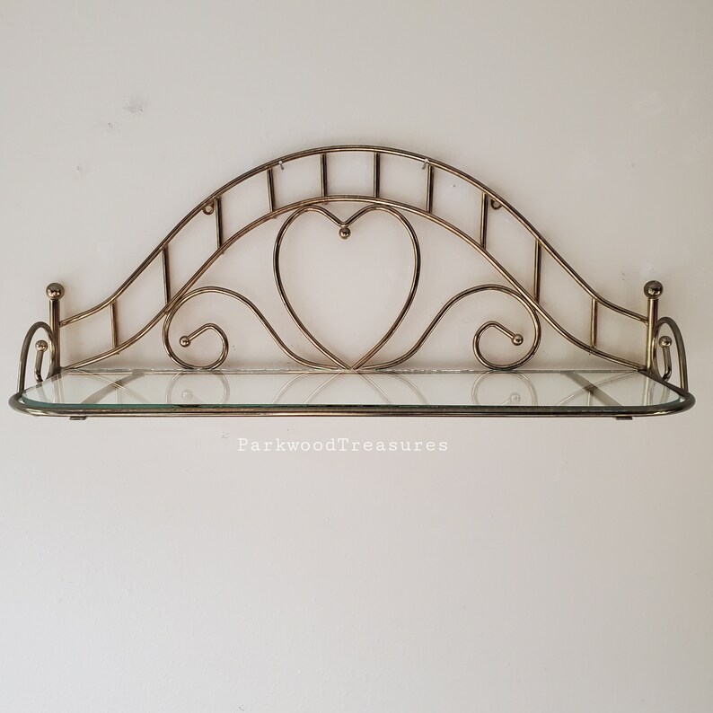 Vintage Metal Wall Shelf Bathroom Metal and Glass Shelves - Etsy