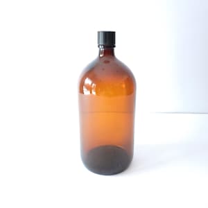brown glass gallon 13&quot; apothecary jar vintage Duraglass amber glass gallon medicine jug