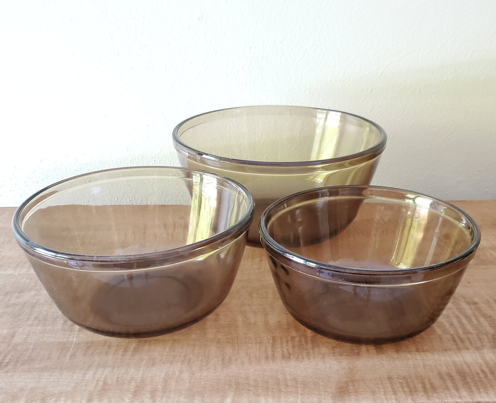 Vintage Glass Mixing Bowls Anchor Hocking Brown Glass Bowls Etsy