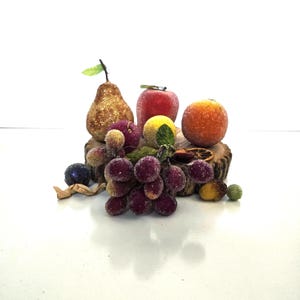 Vintage Sugar Beaded Fruit Ornaments