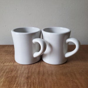 Vintage Ironstone Coffee Cups Restaurant Mugs 1950's Pair, Choice of Victor or Buffalo