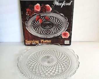 vintage Wexford platter Anchor Hocking 14" glass cake plate
