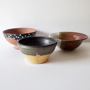 stoneware cereal bowls 3 vintage studio pottery bowls