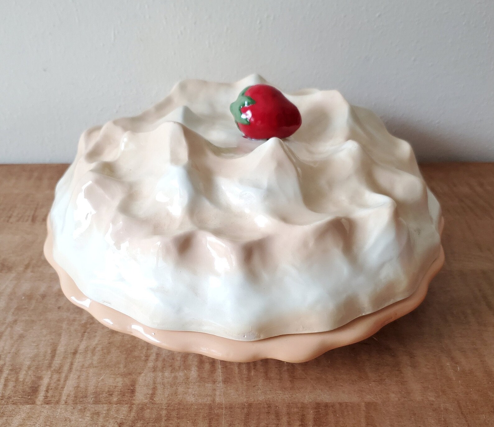 Vintage Covered Pie Plate with Lid Ceramic Strawberry Pie Etsy