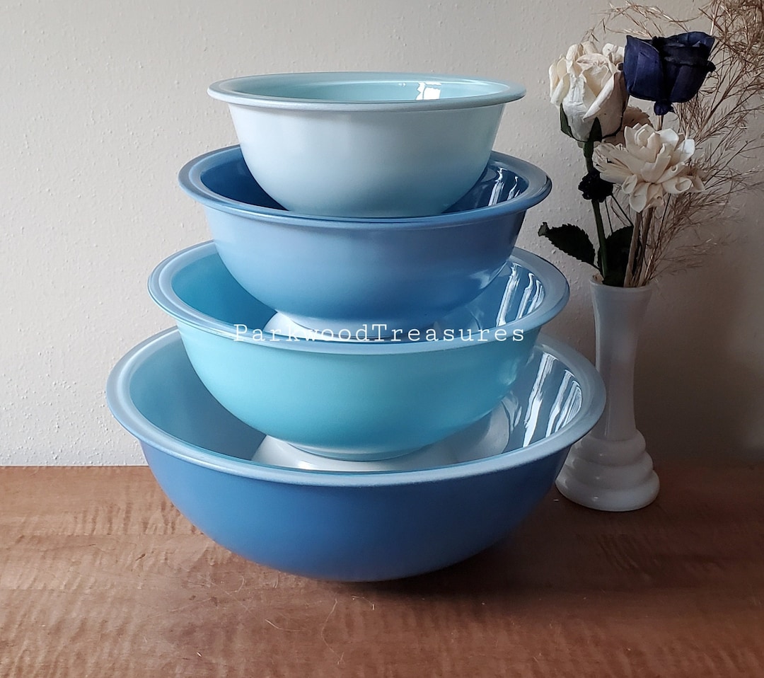 Pyrex Moody Blues Mixing Bowl Set - Etsy
