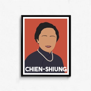 Chien-Shiung Wu Feminist Icon Portrait, Women in STEM, Minimalist Wall Art Decor