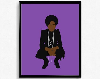 Nina Simone Poster, Feminist Portrait, Unique Wall Art, Music Poster