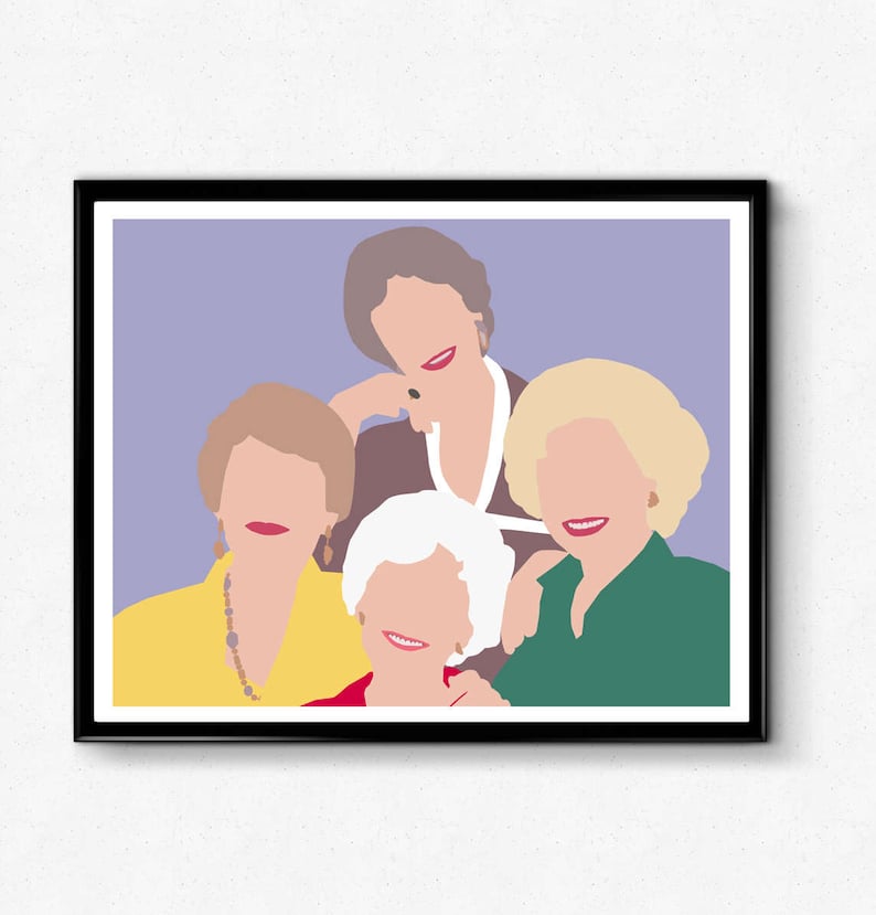 Golden Girls Poster Minimalist Print Etsy