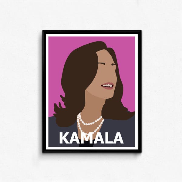 Kamala Harris Feminist Portrait- Minimalist Wall Art, Vice President