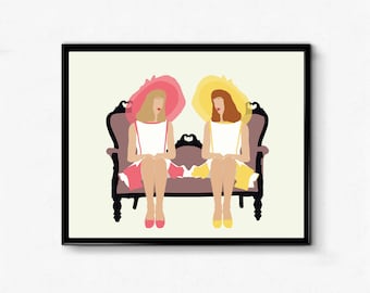 The Young Girls of Rochefort Poster, Minimalist Movie Print- Les demoiselles de rochefort affiche