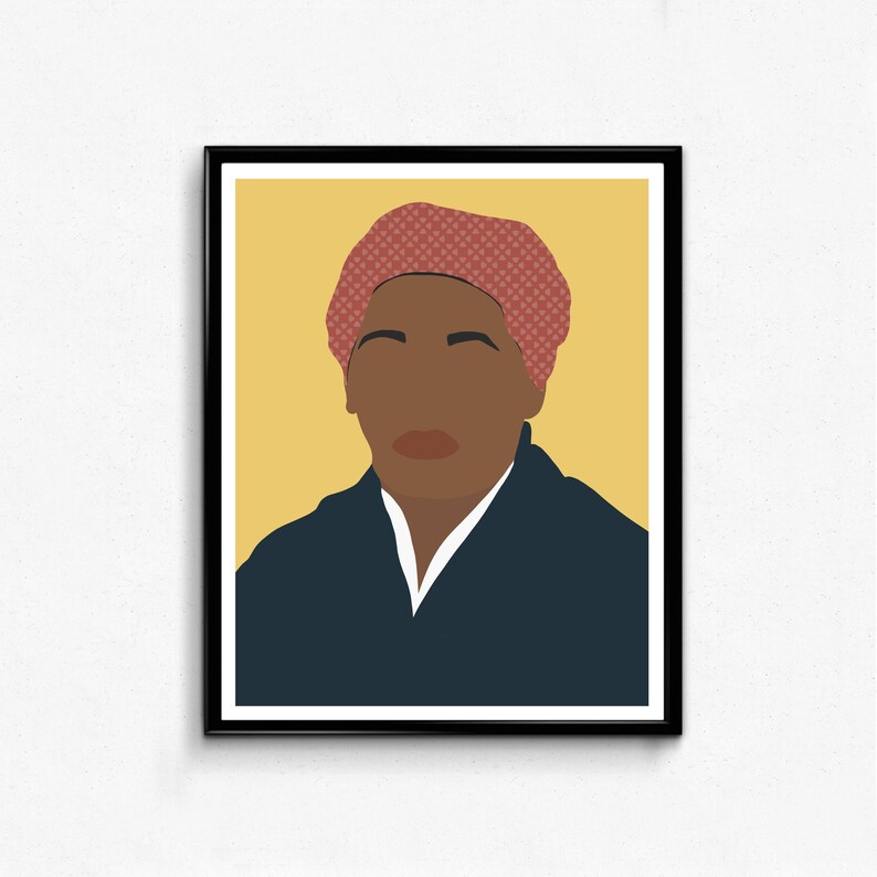 Harriet Tubman Feminist Icon Portrait Wall Art Decor Etsy