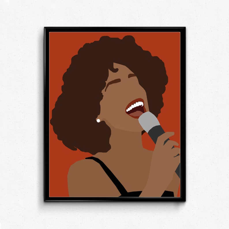 Minimalist Music Poster Feminist Poster Whitney Houston Print