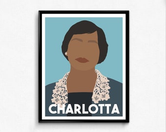 Charlotta Bass Feminist Icon Portrait, Minimalist Feminist Icon, Wall Art Decor