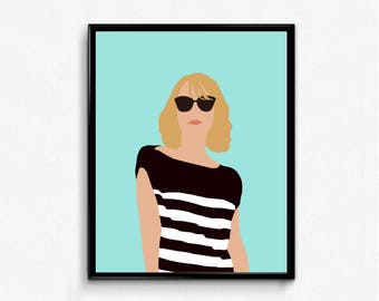 Bridesmaids Movie Poster, Minimalist Print, Annie, Plane scene