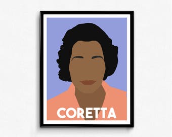 Coretta Scott King Feminist Poster- Minimalist Feminist Print, Inspirational Women