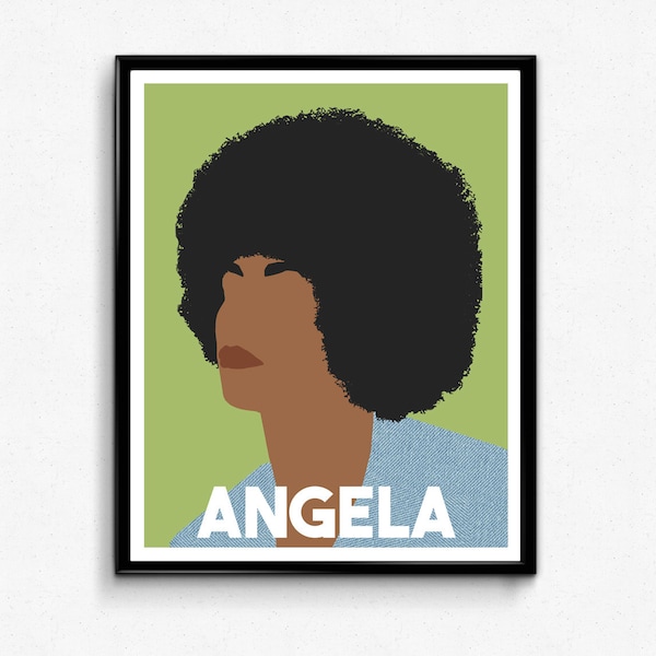 Angela Davis- Feminist Icon Poster, Minimalist Print, Wall Art