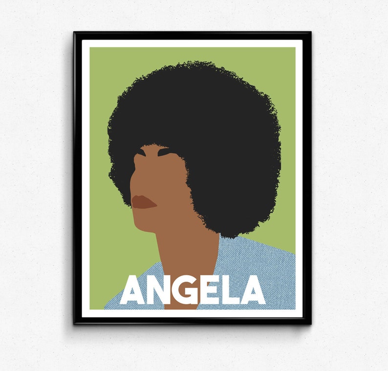 Angela Davis Feminist Icon Poster, Minimalist Print, Wall Art Bild 1