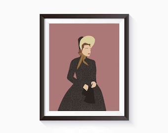 Emma Bovary, Madame Bovary, Literature Poster, Female Literary Characters, Minimalist Art, Gift for Book Lover, Wall Art Decor