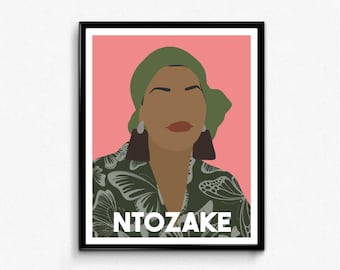 Ntozake Shange Feminist Icon Portrait, Playwright Poster