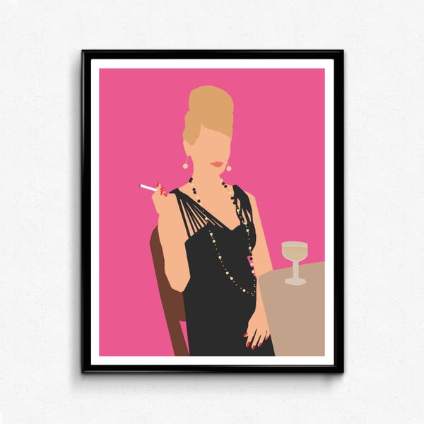 Betty Draper Mad Men TV Poster, Minimalist print