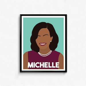 Michelle Obama Portrait- Feminist Art Print, Minimalist Print,