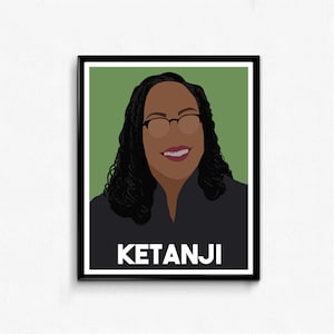 Ketanji Brown Jackson Feminist Icon Portait, Minimalist Feminist Icon,