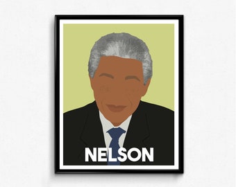 Nelson Mandela Minimalist Portrait