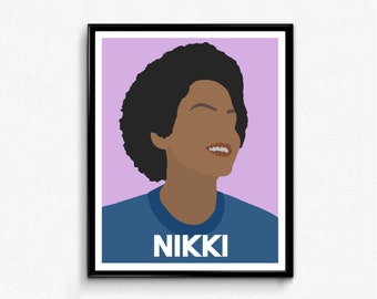 Nikki Giovanni Feminist Icon Portrait, Minimalist Icon, Activist Print