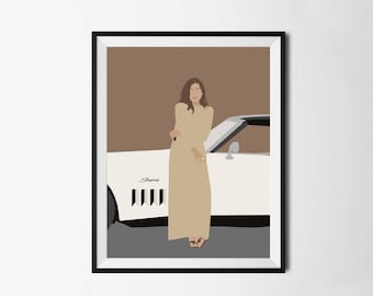 Joan Didion Minimalist Poster- Icon Portrait, Writer Poster, Wall Art Decor