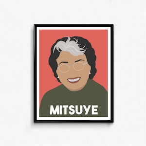 Mitsuye Yamada Minimalist Feminist Icon Portrait- Activism, Wall Art Decor Gift
