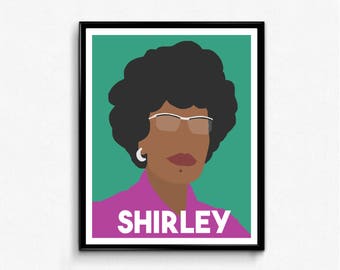 Shirley Chisholm Feminist Portrait- Minimalist Print, Wall Art Decor,