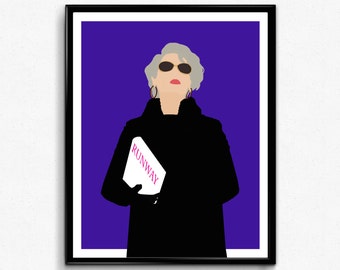 Miranda Priestly Poster, Feminist Movie Print, Minimalist Movie Poster