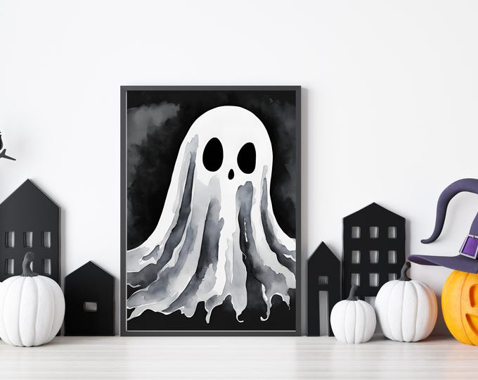 Dark Aesthetic Halloween Decor - Printable Ghost Painting for Hauntingly Stylish Walls - Haunted House Decor - Spooky Season