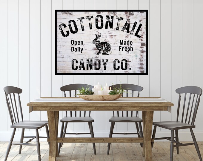 Cottontail Candy Co Digital Print - Vintage Wall Art - Easter Wall Decor - Digital Download