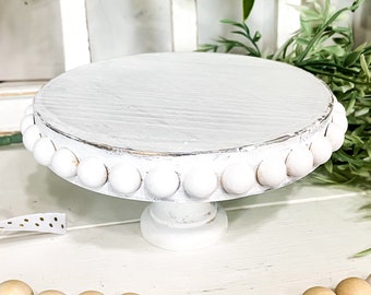 Rustic White Riser Table for Tiered Tray Decor, Candle and Mug Display, Farmhouse Decor