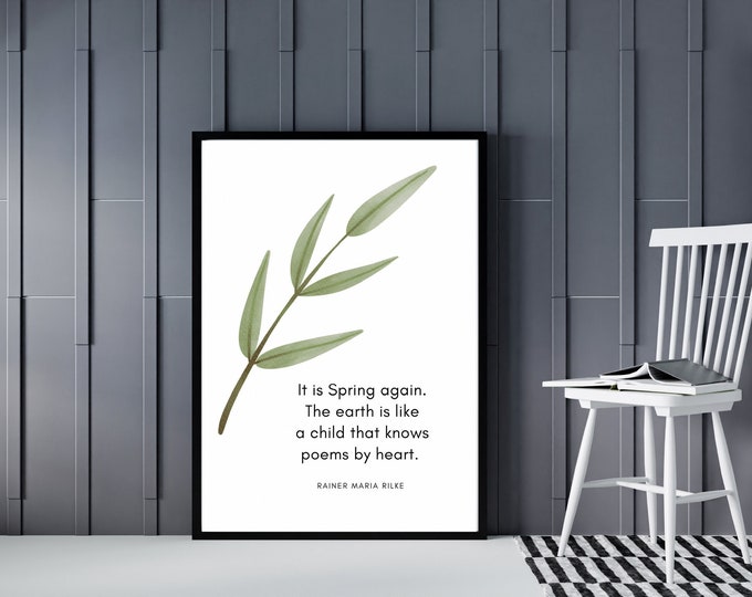 Botanical Spring Quote Farmhouse Style Sign - Minimalist Wall Art Printable - Spring Wall Decor