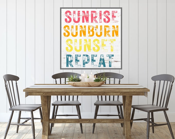 Tropical Sunrise Sunset Digital Print - Colorful Coastal Wall Art for Beach House Decor - Beach Lovers Gift